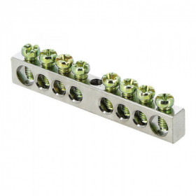 Шина PEN "ноль-земля" (6x9мм) 8 отв цинк крепеж по центру EKF PROxima