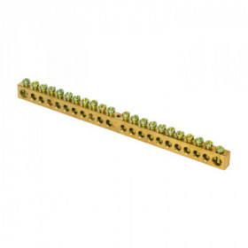 Шина PEN "ноль-земля" (8х12мм) 22 отверстия латунь крепеж по центру EKF PROxima