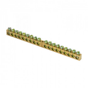 Шина PEN "ноль-земля" (6х9мм) 18 отверстий латунь крепеж по центру EKF PROxima