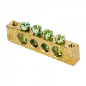 Шина PEN "ноль-земля" (6х9мм) 4 отверстия латунь крепеж по краям EKF PROxima