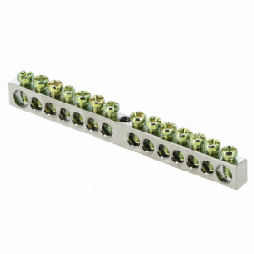 Шина PEN "ноль-земля" (6x9мм) 14 отв цинк крепеж по центру EKF PROxima