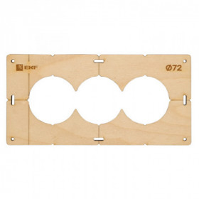 Шаблон для подрозетников c 3 отв диам 72 мм EKF Expert