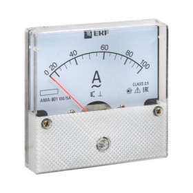 Амперметр AMA-801 аналоговый на панель (80х80) круглый вырез 100А трансф подкл EKF