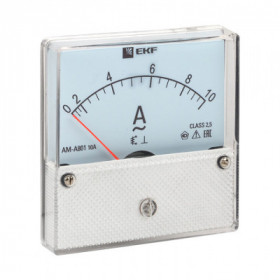 Амперметр AMA-801 аналоговый на панель (80х80) круглый вырез 10А прямое подключение EKF