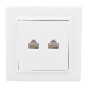 Розетка RJ-45 2-местная СП Минск белая EKF