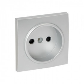 Валенсия лицевая панель розетки 1-местной б/з 10 А сталь с защ штор EKF PROxima