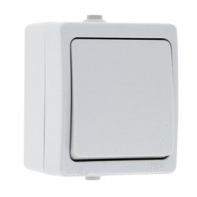 Венеция Выключатель 1 -клавишный 10А IP54 белый EKF