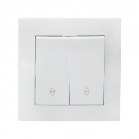 Валенсия выключатель 2-кл 10А белый проходной EKF PROxima