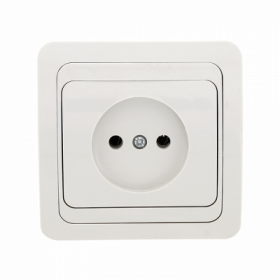 Лондон Розетка 1-местная без заземления 10А керамика белая EKF PROxima