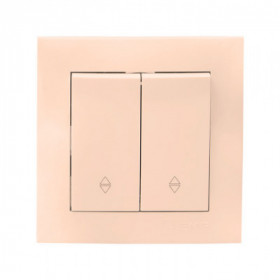 Валенсия выключатель 2-кл 10А кремовый проходной EKF PROxima