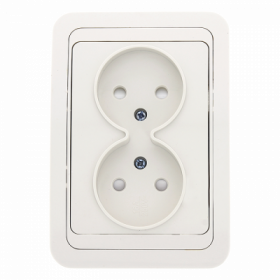 Лондон Розетка 2-местная без заземления 10А белая с защ штор EKF PROxima