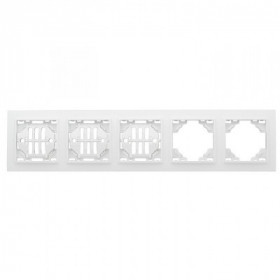 Рамка 5-местная горизонтальная Минск белая EKF