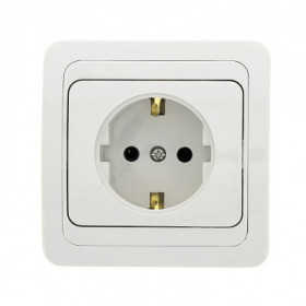 Лондон Розетка 1-местная с заземлением 16А белая EKF PROxima