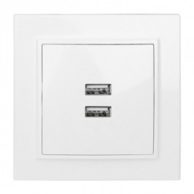 Минск Розетка USB 2-местная СП 2 1А белая EKF
