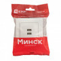 Минск Розетка USB 2-местная СП 2 1А белая EKF