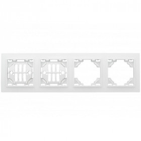 Минск Рамка 4-местная горизонтальная белая EKF Basic
