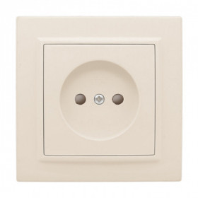 Розетка 1-мест СП б/з 10 А с защ штор бежевый Минск EKF