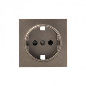 Валенсия лицевая панель розетки 1-местной с/з 16А графит с защ штор EKF PROxima