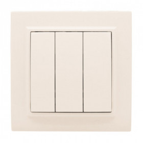 Выключатель 3-кл СП 10А бежевый Минск EKF