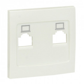 Валенсия лицевая панель розетки RJ-45 2-местная жемчуг EKF PROxima