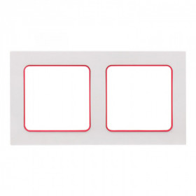 Стокгольм Рамка 2-местная белая с линией цвета красный EKF PROxima