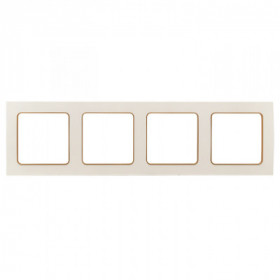 Стокгольм Рамка 4-местная белая с линией цвета шампань EKF PROxima