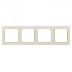 Стокгольм Рамка 4-местная белая с линией цвета зеленый EKF PROxima