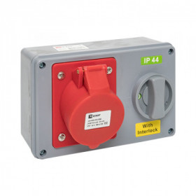 Розетка с блокировкой и выключателем 1424 3Р+РЕ 32А 380В IP44 EKF