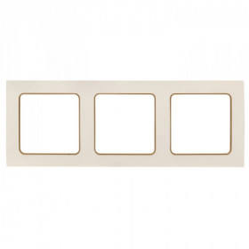 Стокгольм Рамка 3-местная белая с линией цвета шампань EKF PROxima