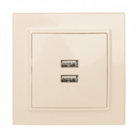 Минск Розетка USB 2-местная СП 2 1А бежевая EKF