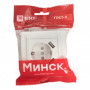 Минск Розетка 1-местная СП с/з 16А белая с защ штор с 2 USB 2 1А EKF