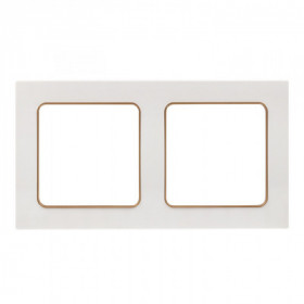 Стокгольм Рамка 2-местная белая с линией цвета шампань EKF PROxima