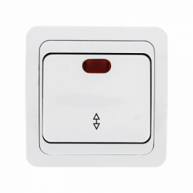 Лондон Выключатель проходной 1-клавишный с индикатором 10А белый EKF PROxima