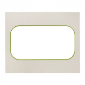 Стокгольм Рамка для розетки 2-местная белая с линией цвета зеленый EKF PROxima