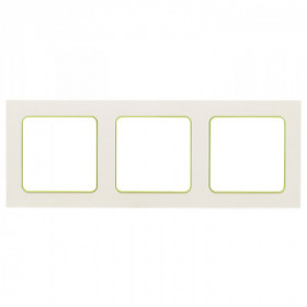 Стокгольм Рамка 3-местная белая с линией цвета зеленый EKF PROxima