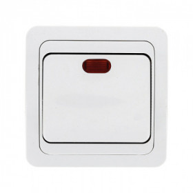 Лондон Выключатель 1-клавишный с индикатором 10А белый EKF PROxima