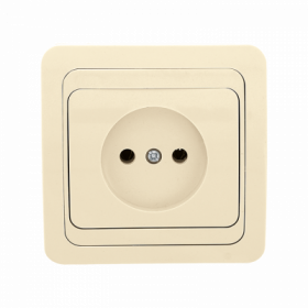 Лондон Розетка 1-местная без заземления 10А бежевая EKF PROxima