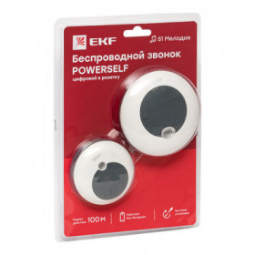 Звонок беспр в розетку Powerself (230В бел -сер 51 мелод с индик 4 ур ) EKF Звонок беспр в розетку Powerself (230В бел -сер 51 мелод с индик 4 ур ) EKF