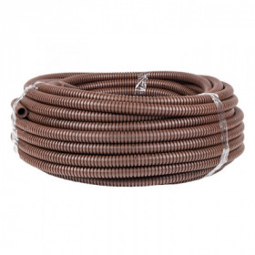 Труба гофр ПВХ с протяжкой d16 мм (25 м) темное дерево EKF-Plast