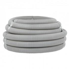 Труба гофр ПВХ с протяжкой d40 мм (15 м) серая EKF-Plast