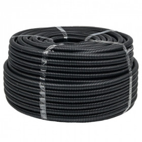 Труба гофр негорючая безгалогеновая FRHF с протяжкой d20 мм (100 м) черная EKF-Plast