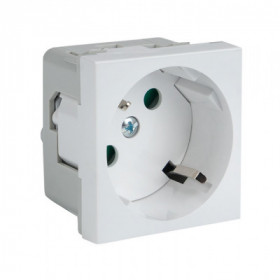 Розетка 45х45 PRO с заземлением 45 градусов белая EKF