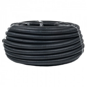 Труба гофр негорючая безгалогеновая FRHF с протяжкой d32 мм (50 м) черная EKF-Plast