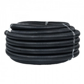 Труба гофр негорючая безгалогеновая FRHF с протяжкой d40 мм (25 м) черная EKF-Plast