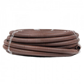 Труба гофр ПВХ с протяжкой d25 мм (25 м) темное дерево EKF-Plast