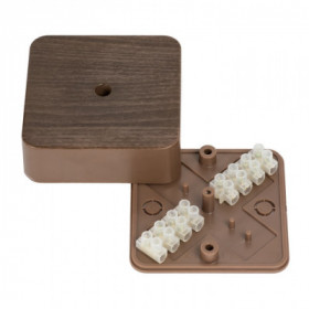 Коробка разветвительная КМР-030-030кг (75х75х26) с клеммником тёмное дерево EKF PROxima