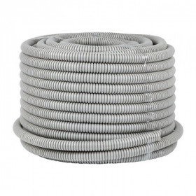 Труба гофр ПВХ с протяжкой d20 мм (50 м) серая EKF-Plast