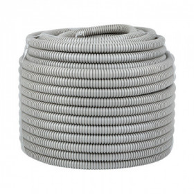 Труба гофр ПВХ с протяжкой d16 мм (50 м) серая EKF-Plast