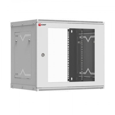 Шкаф телекоммуникационный настенный разборный 9U (600х350) дверь стекло Astra серия EKF PROxima