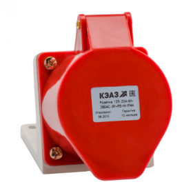 Розетка для монтажа на поверхность 125-32А-6h-380AC-3P+PE+N-IP44 Розетка для монтажа на поверхность 125-32А-6h-380AC-3P+PE+N-IP44